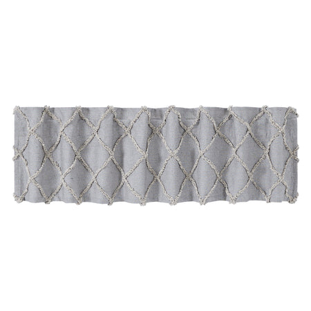 April & Olive Frayed Lattice Creme & Black Valance 16x72 By VHC Brands