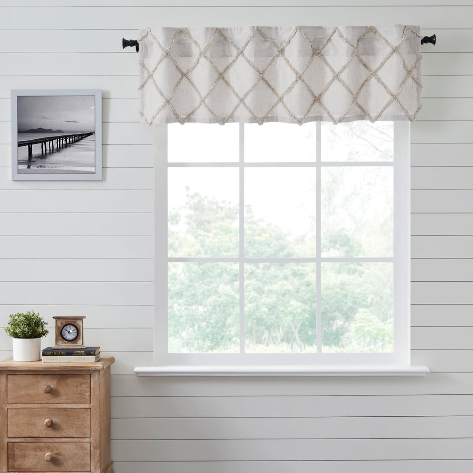 Frayed Lattice Oatmeal Valance 16x60