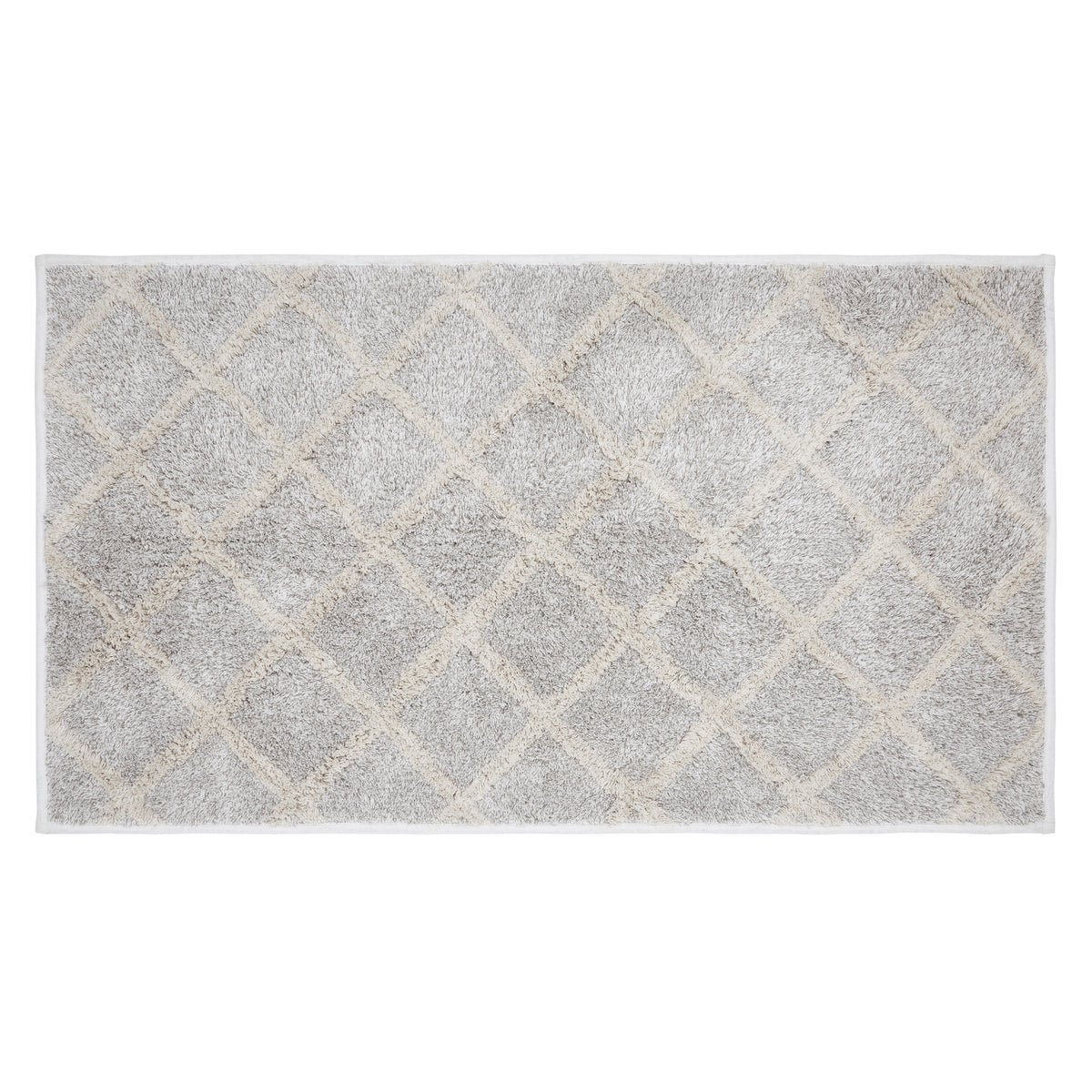 April & Olive Frayed Lattice Oatmeal Bathmat 27x48 By VHC Brands