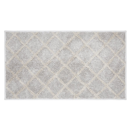 April & Olive Frayed Lattice Oatmeal Bathmat 27x48 By VHC Brands