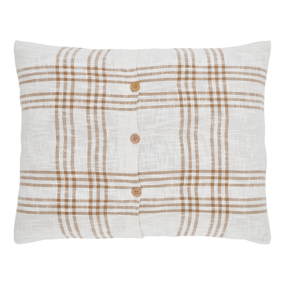 April & Olive Wheat Plaid Standard Sham 21x27 By VHC Brands