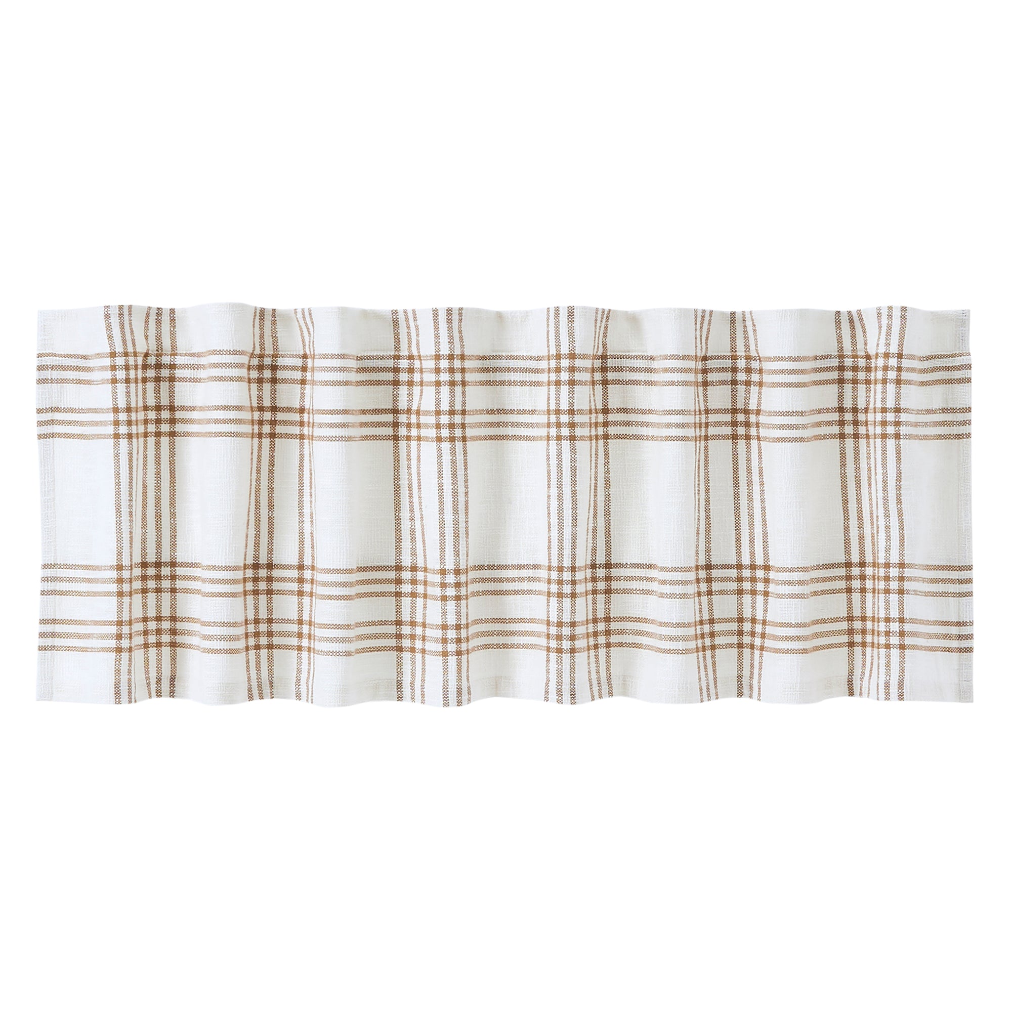 April & Olive Wheat Plaid Valance 19x72 By VHC Brands