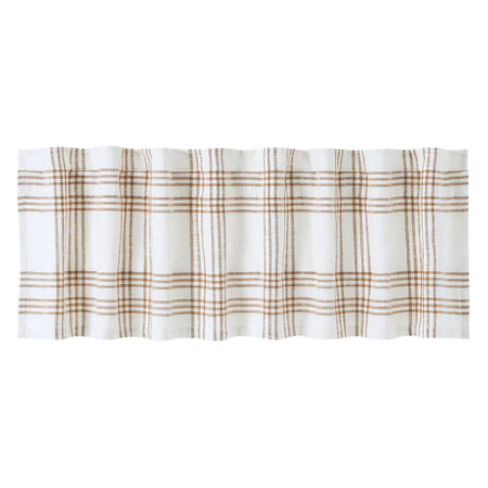 April & Olive Wheat Plaid Valance 19x72 By VHC Brands