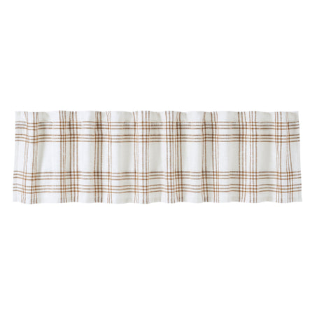 April & Olive Wheat Plaid Valance 19x90 By VHC Brands