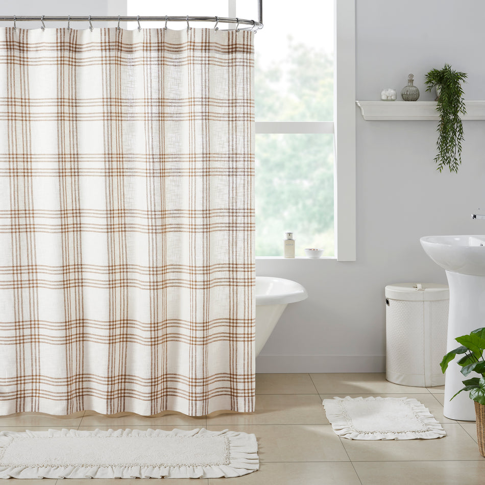 Wheat Plaid Shower Curtain 72x72