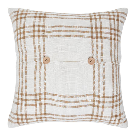 April & Olive Wheat Plaid Pumpkin Pillow 18x18 By VHC Brands