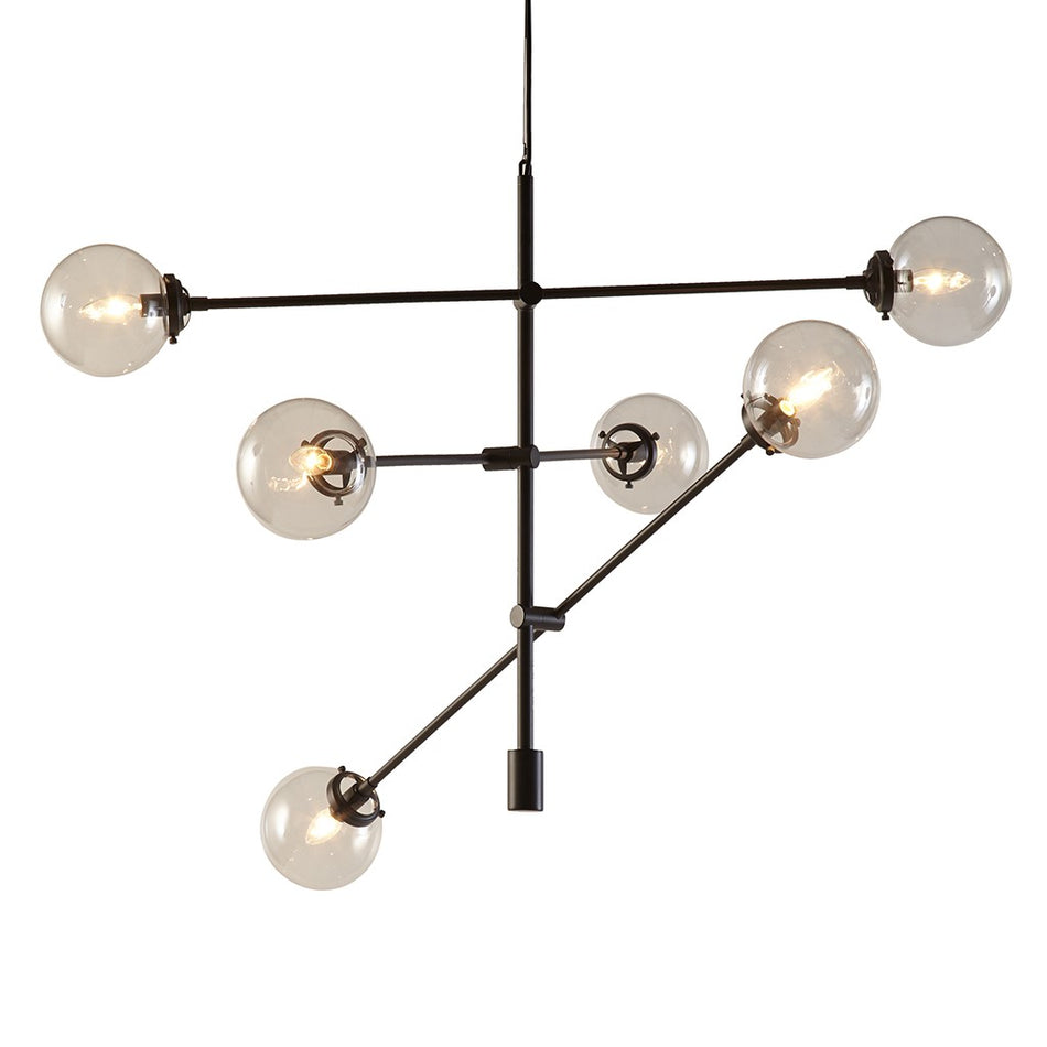 Cyrus 6-Globe Light Architectural Metal Chandelier - Antique Bronze