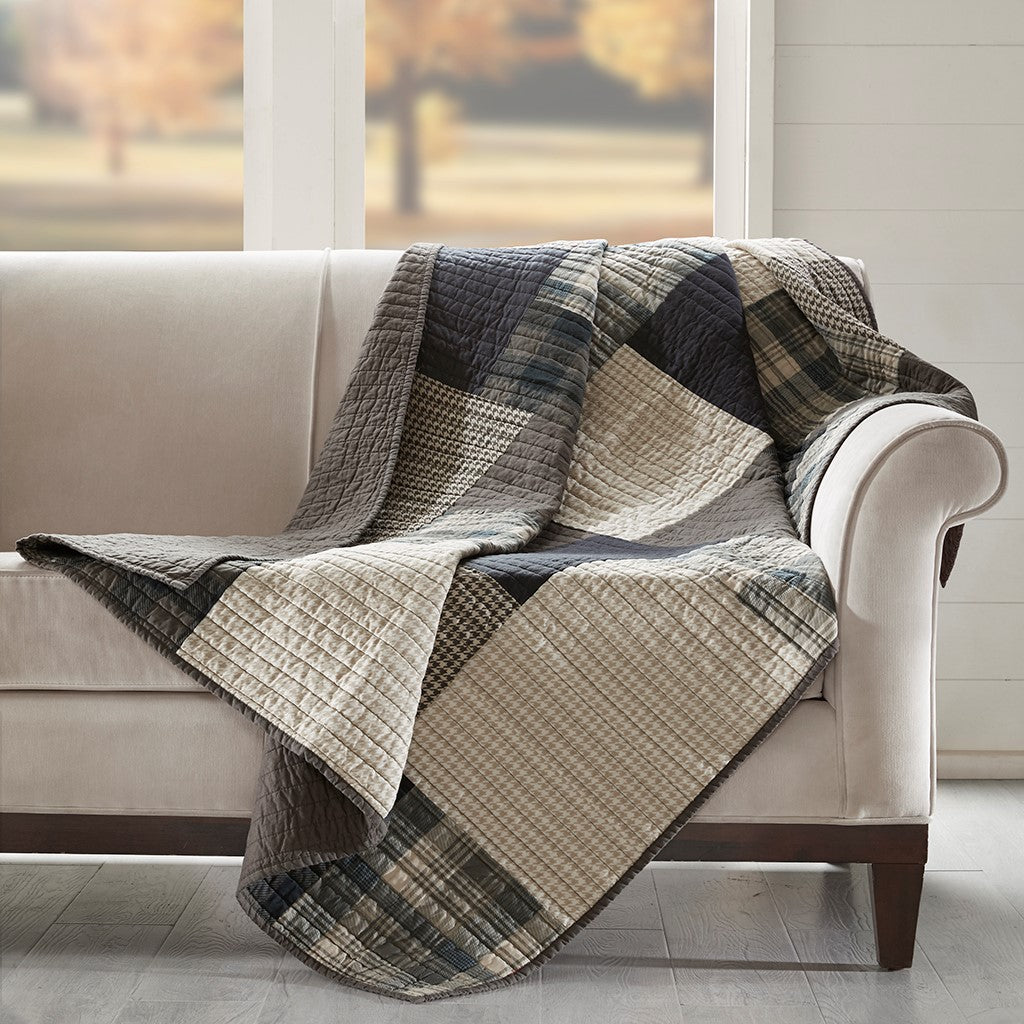 Woolrich Winter hills Quilted Throw - Tan  - 50x70" Shop Online & Save - expresshomedirectr.com