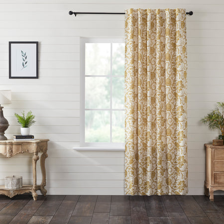 April & Olive Dorset Gold Floral Panel 96x50 By VHC Brands