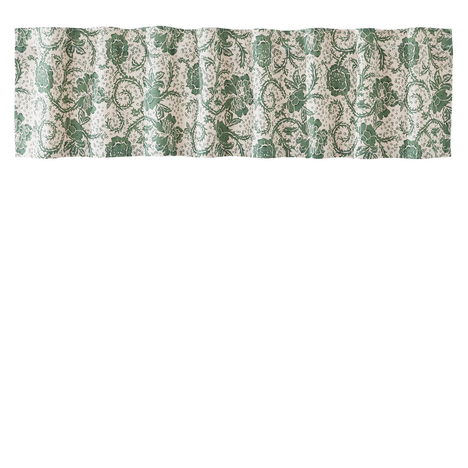 April & Olive Dorset Green Floral Valance 16x72 By VHC Brands