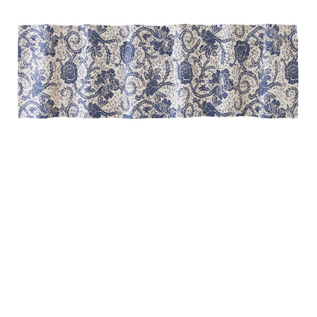 April & Olive Dorset Navy Floral Valance 16x60 By VHC Brands