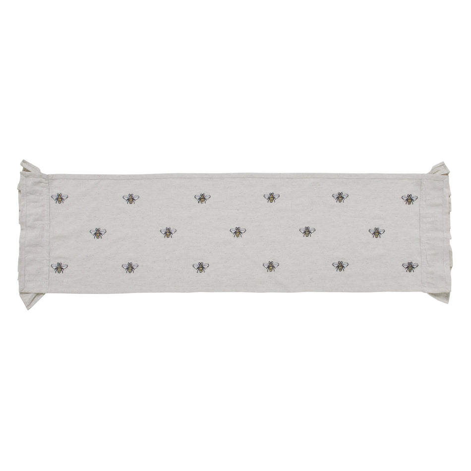 April & Olive Embroidered Bee Runner 13x48 By VHC Brands