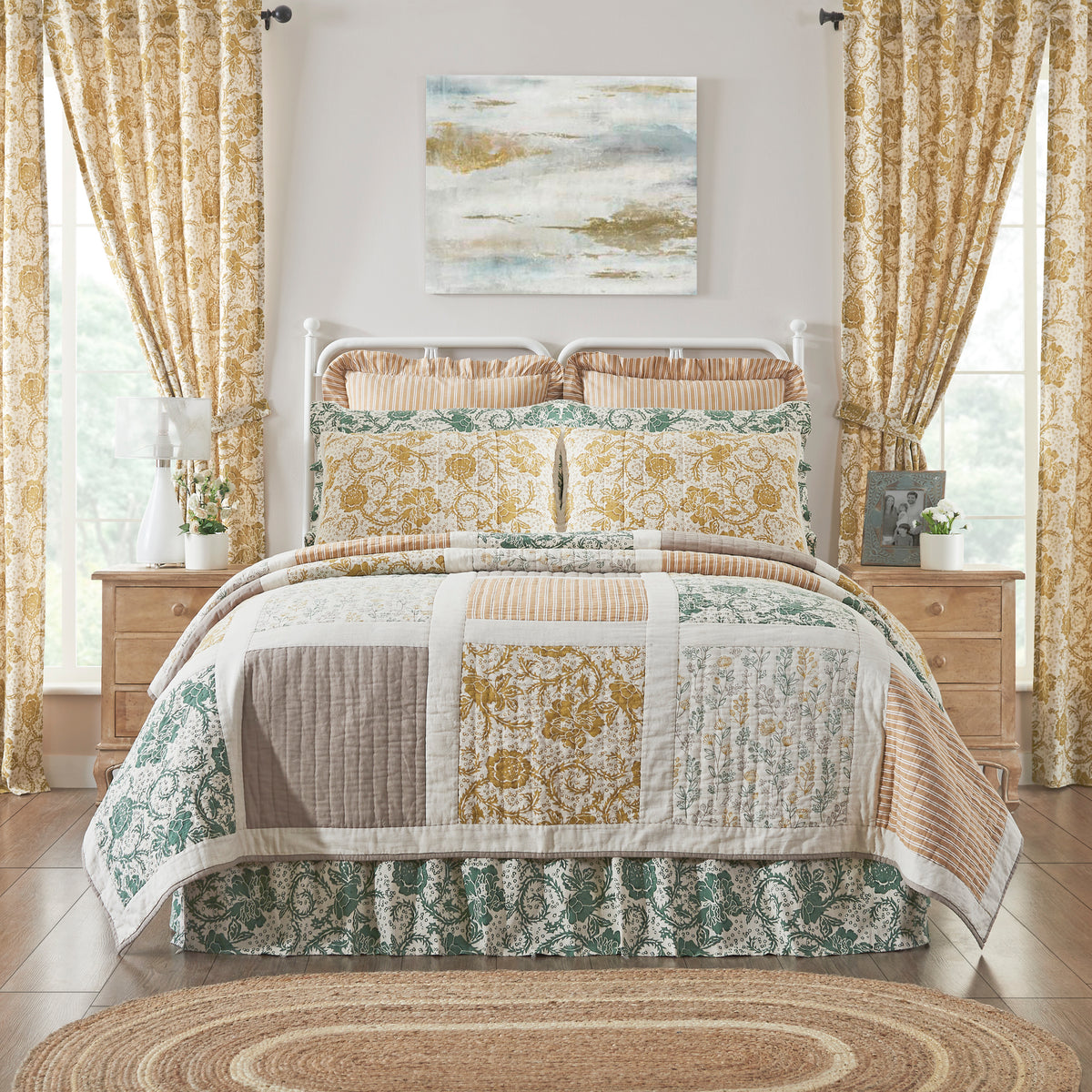 April & Olive Dorset California King Quilt 130Wx115L By VHC Brands