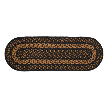 Mayflower Market Black & Tan Jute Oval Runner 8x24 By VHC Brands