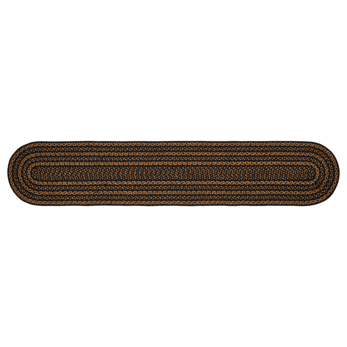 Mayflower Market Black & Tan Jute Oval Runner 13x72 By VHC Brands