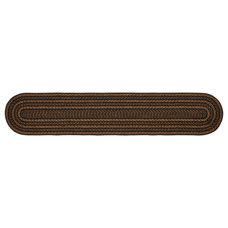 Mayflower Market Black & Tan Jute Oval Runner 13x72 By VHC Brands