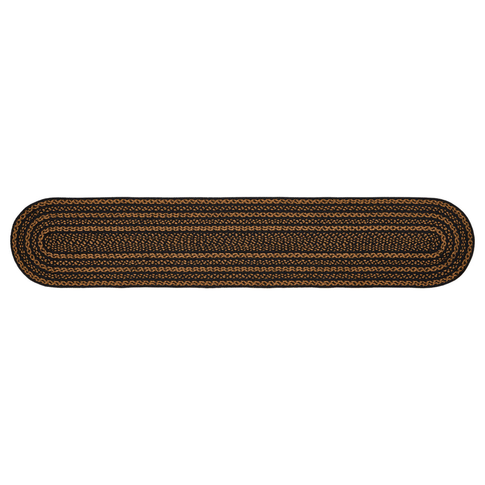 Mayflower Market Black & Tan Jute Oval Runner 13x72 By VHC Brands