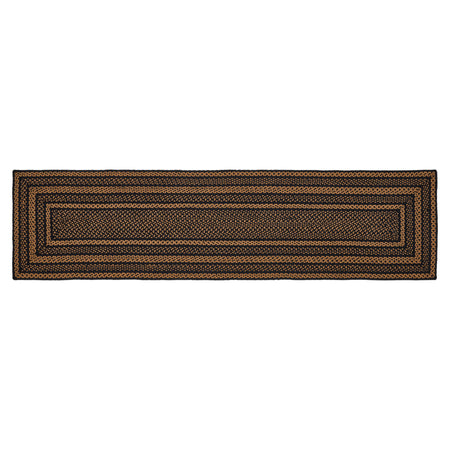 Mayflower Market Black & Tan Jute Rug/Runner Rect w/ Pad 24x96 By VHC Brands