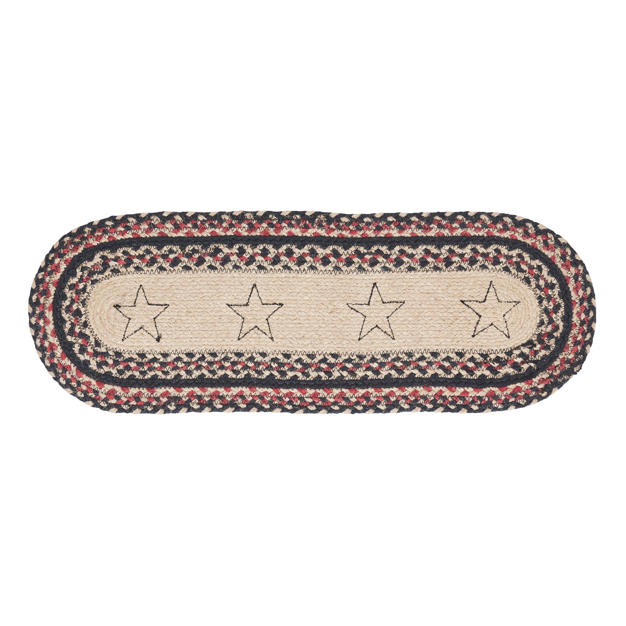 Mayflower Market Colonial Star Jute Oval Runner 8x24 By VHC Brands