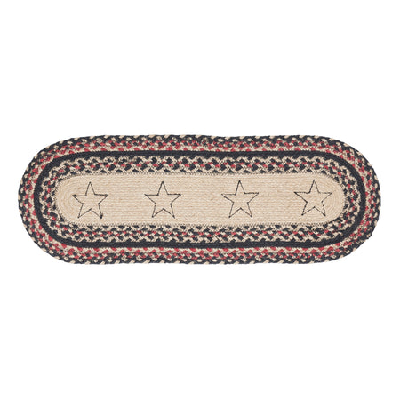 Mayflower Market Colonial Star Jute Oval Runner 8x24 By VHC Brands