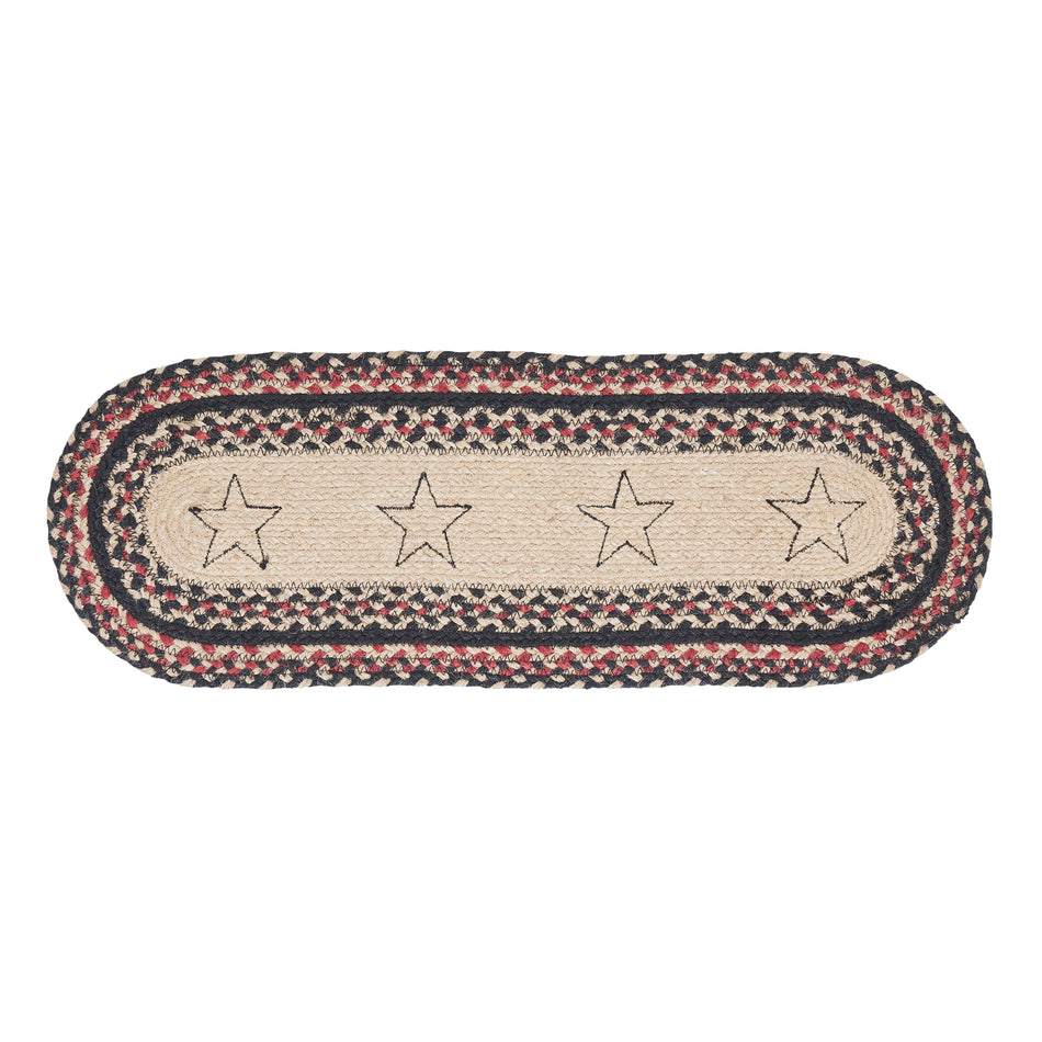 Mayflower Market Colonial Star Jute Oval Runner 8x24 By VHC Brands