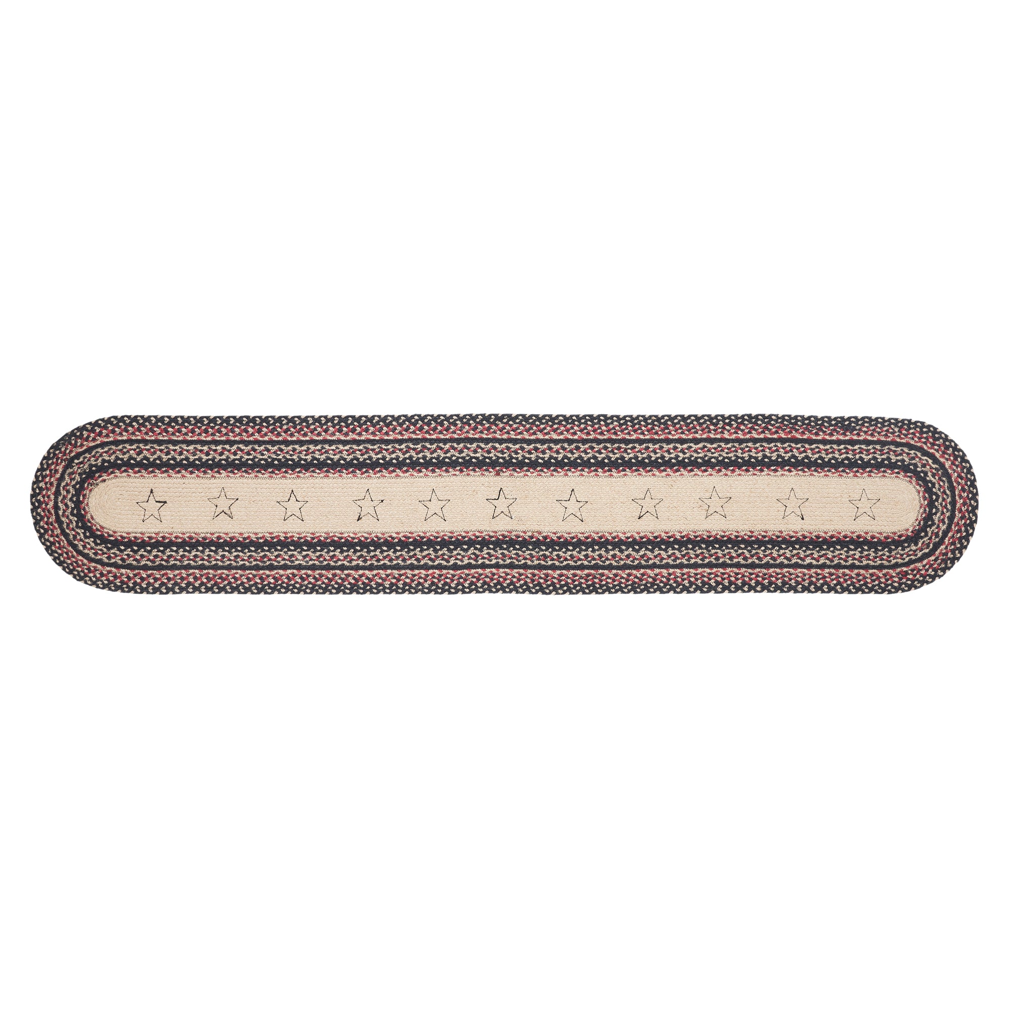 Mayflower Market Colonial Star Jute Oval Runner 13x72 By VHC Brands