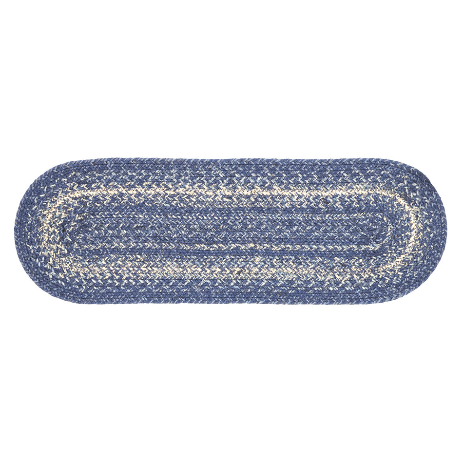 April & Olive Great Falls Blue Jute Oval Runner 8x24 By VHC Brands