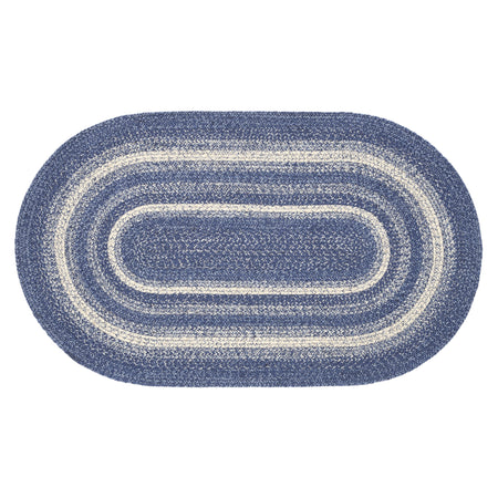 April & Olive Great Falls Blue Jute Rug Oval w/ Pad 36x60 By VHC Brands