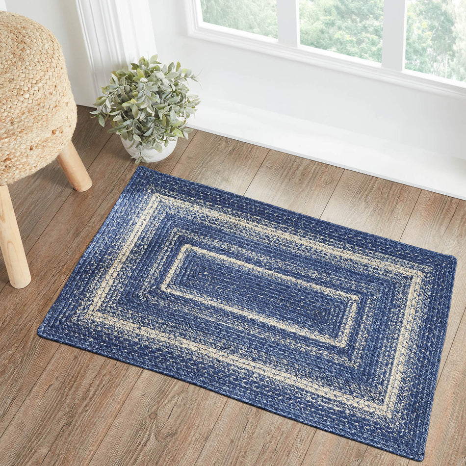 Great Falls Blue Jute Rug Rect w/ Pad 24x36