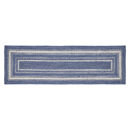 April & Olive Great Falls Blue Jute Rug/Runner Rect w/ Pad 24x78 By VHC Brands