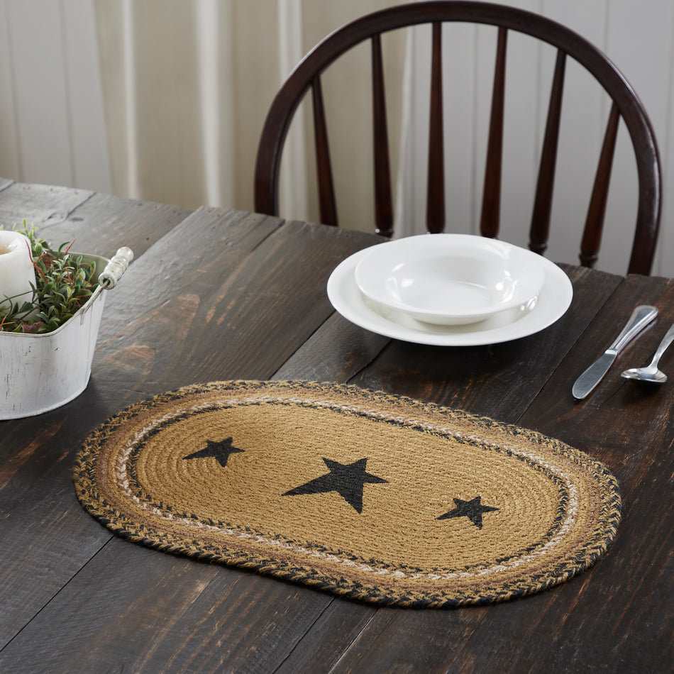 Kettle Grove Jute Placemat Stencil Stars 12x18