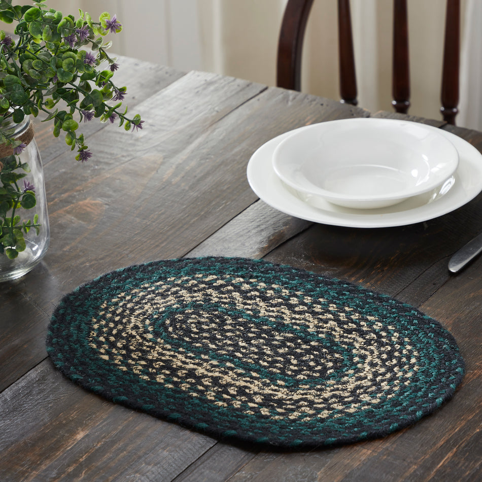 Pine Grove Jute Oval Placemat 10x15