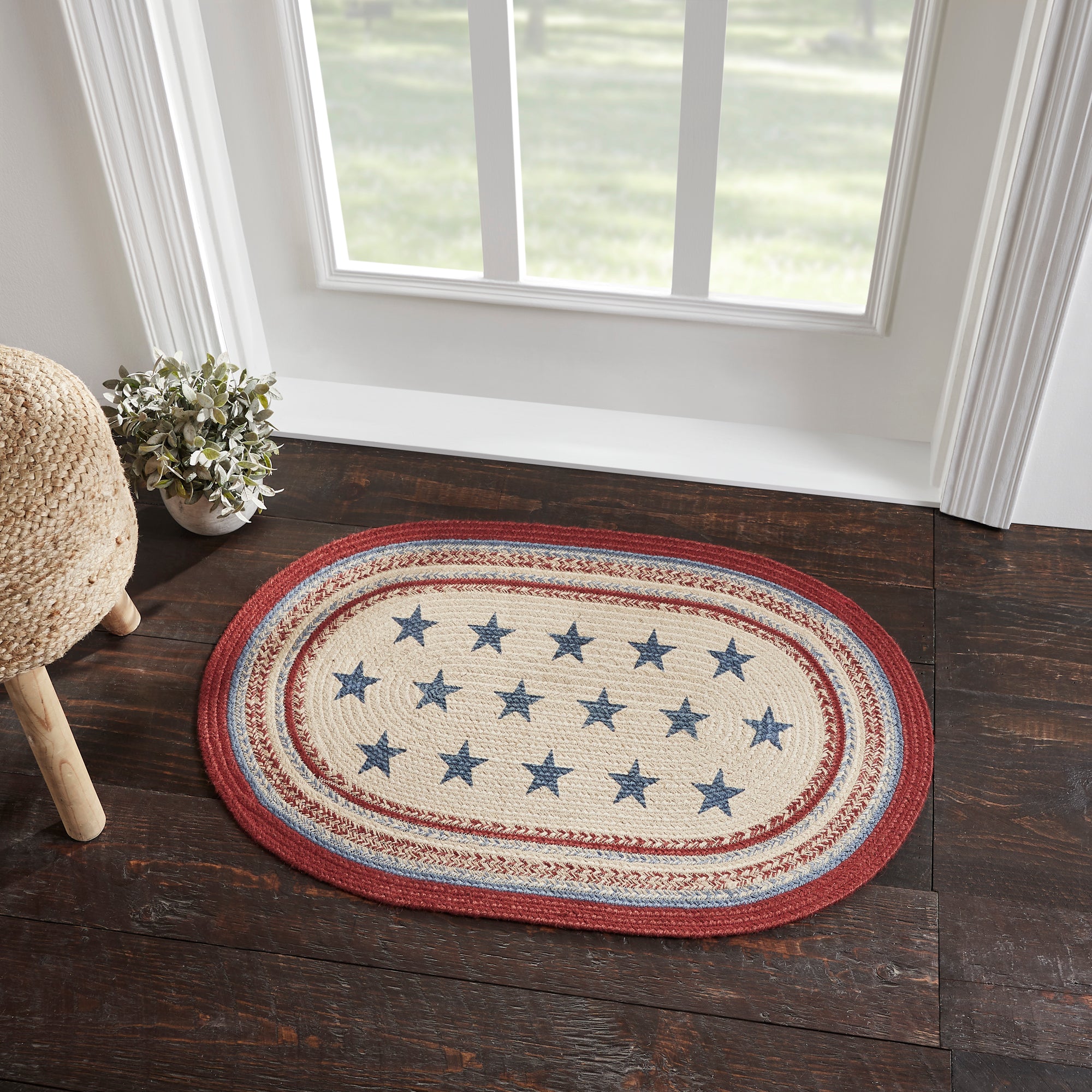 April & Olive Celebration Jute Rug Oval w/ Pad 24x36 By VHC Brands