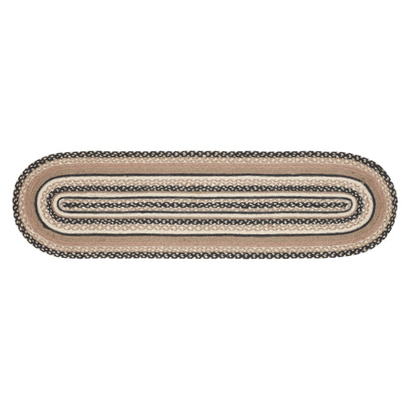 April & Olive Sawyer Mill Charcoal Creme Jute Oval Runner 13x48 By VHC Brands