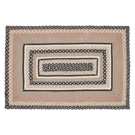 April & Olive Sawyer Mill Charcoal Creme Jute Rug Rect w/ Pad 24x36 By VHC Brands