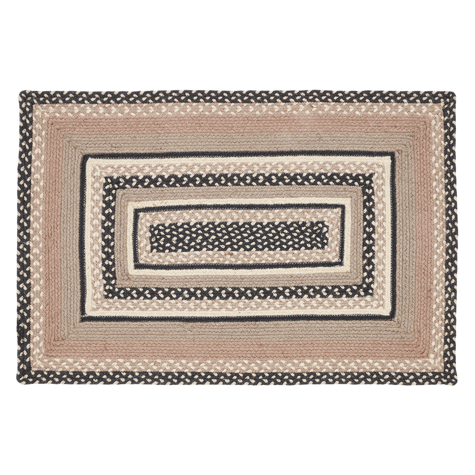 April & Olive Sawyer Mill Charcoal Creme Jute Rug Rect w/ Pad 24x36 By VHC Brands