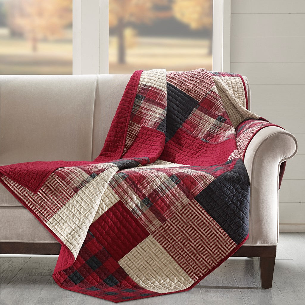 Woolrich Sunset Quilted Throw - Red  - 50x70" Shop Online & Save - expresshomedirectr.com