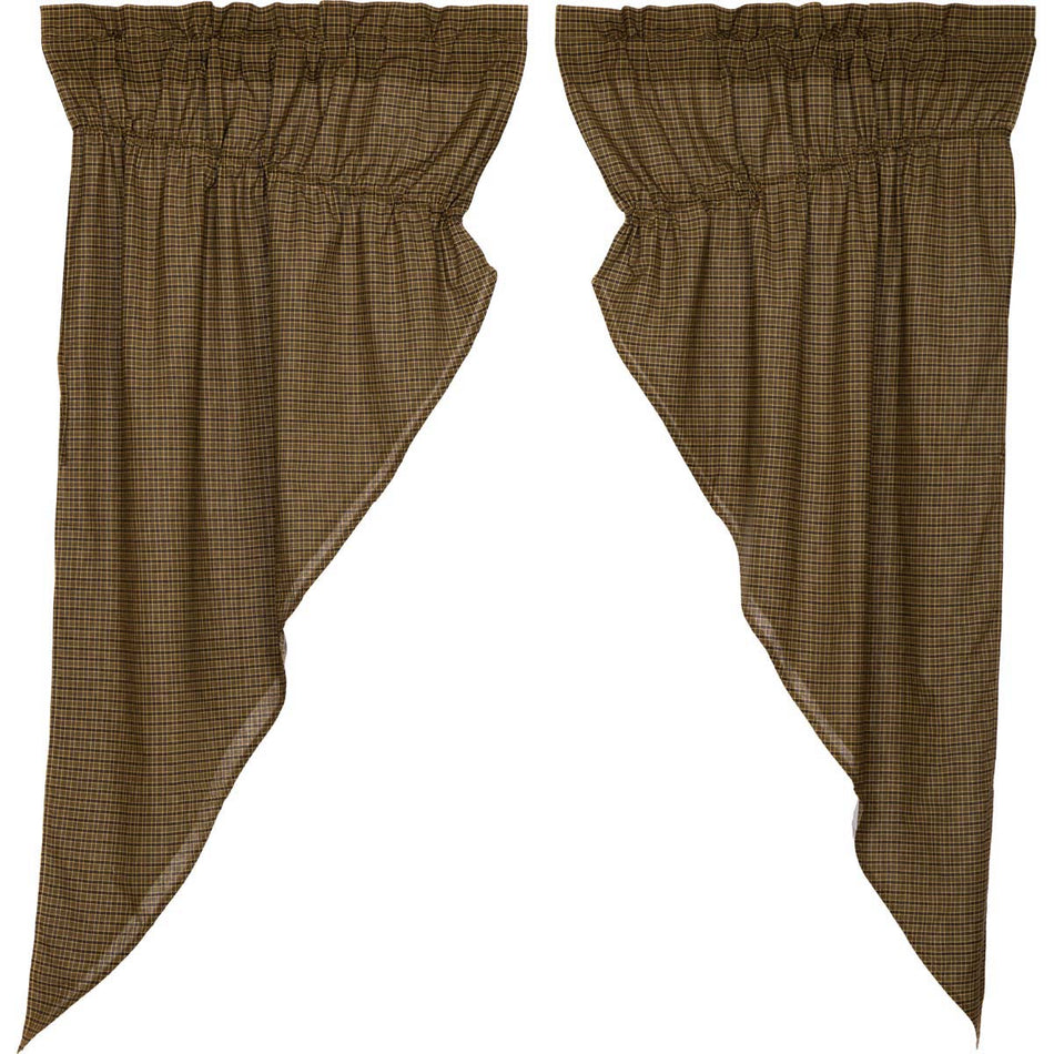 Oak & Asher Tea Cabin Green Plaid Prairie Short Panel Set of 2 63x36x18 By VHC Brands