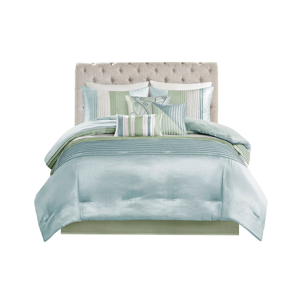 Amherst 7 Piece Comforter Set - Green - Cal King Size