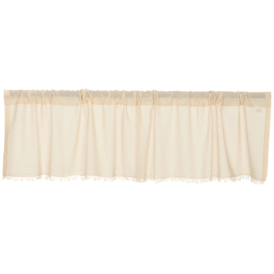 April & Olive Tobacco Cloth Natural Valance Fringed 16x72 By VHC Brands