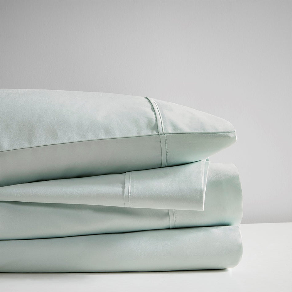 600 Thread Count Cooling Cotton Blend 4 PC Sheet Set - Seafoam - King Size