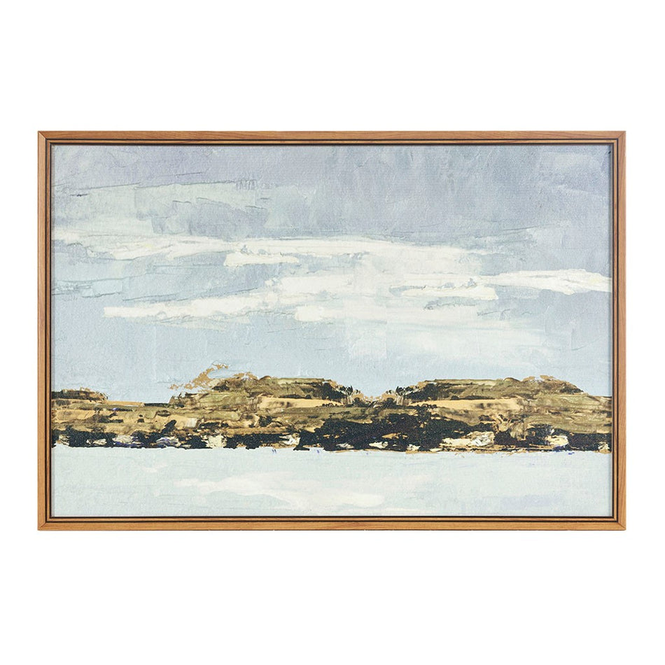 Foggy Morning Framed Gel Coated Canvas - Multicolor