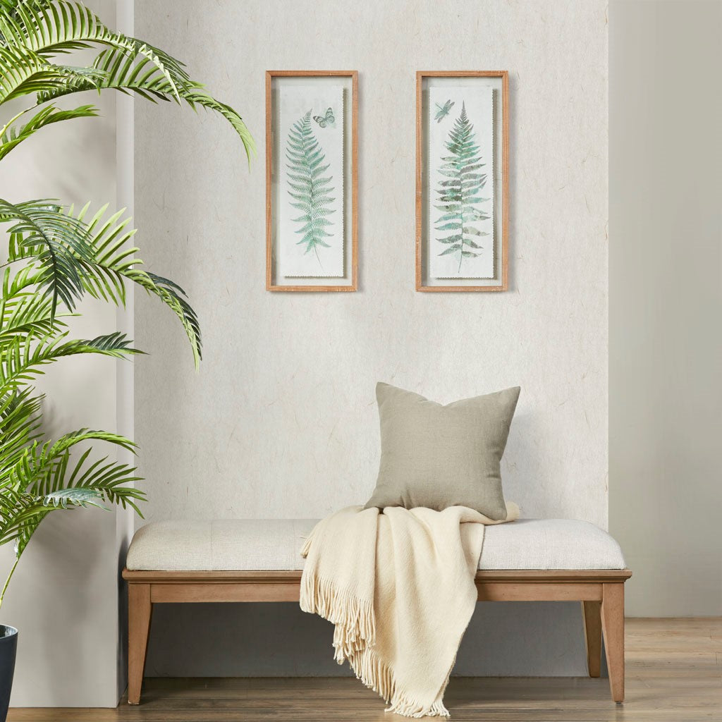 Madison Park Linden Fern 2 Piece Set Framed Wall Decor - Natural 