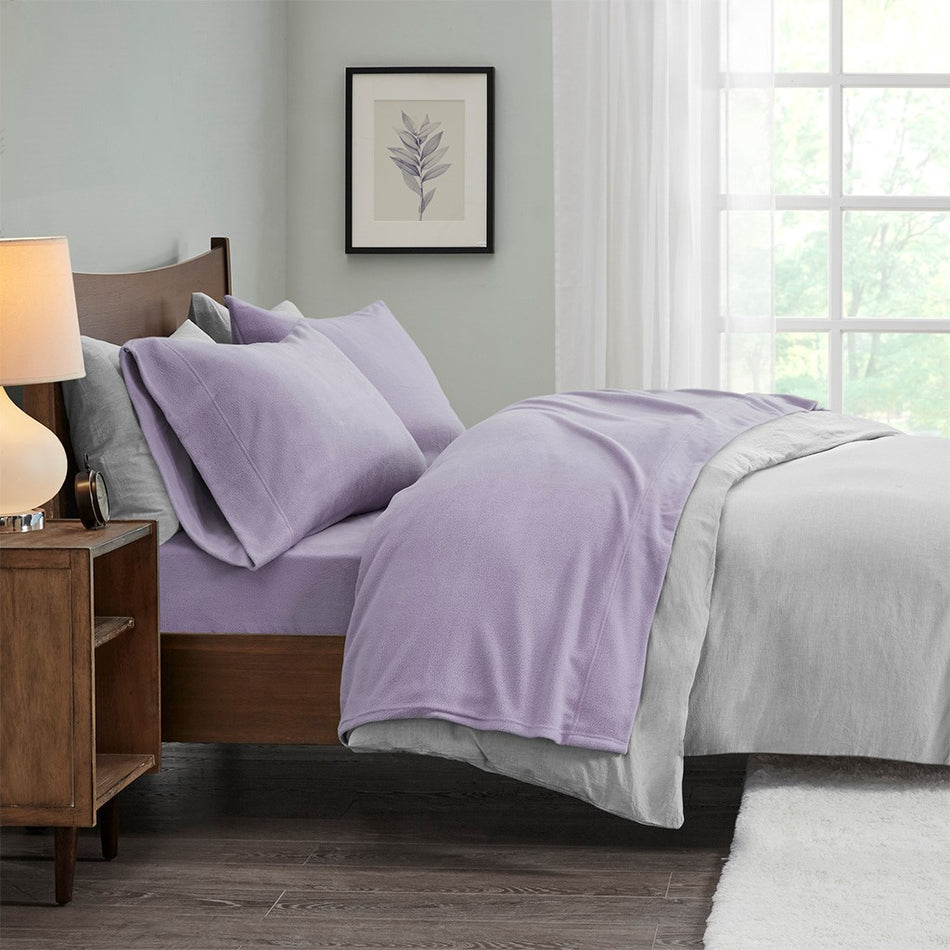 True North by Sleep Philosophy Micro Fleece Sheet Set - Lavender - King Size