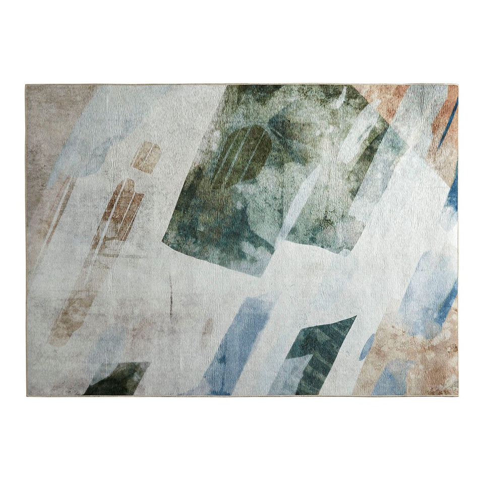 Flourish Printed Matte Area Rug - Cream / Blue / Beige - 8x10'