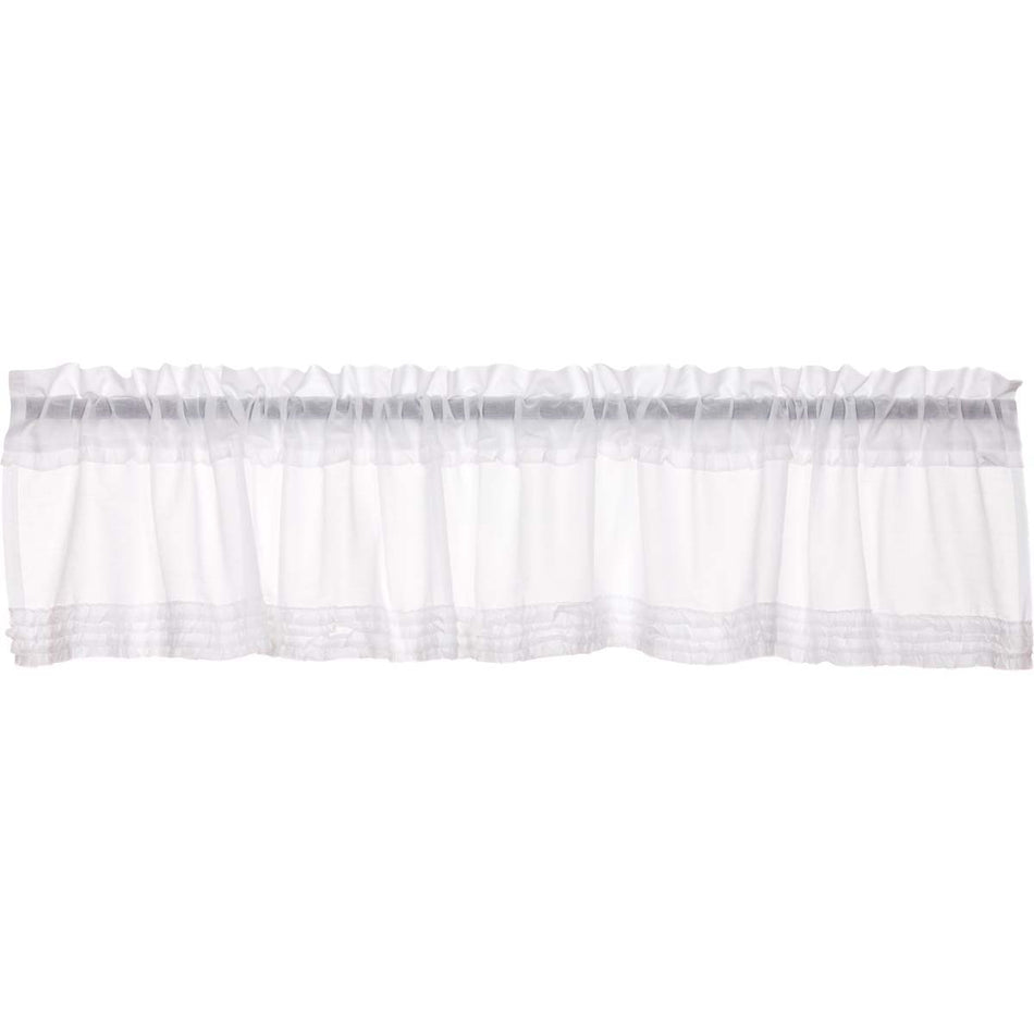 April & Olive White Ruffled Sheer Valance 16x90 By VHC Brands