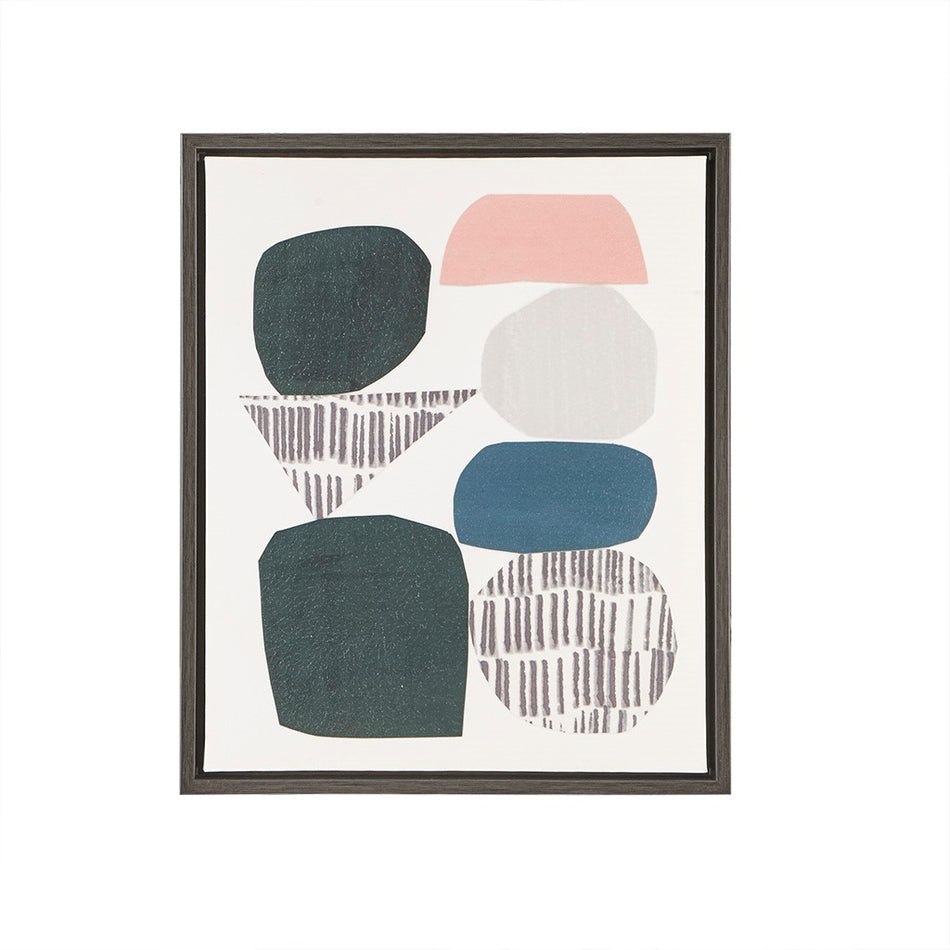 Grey Rock Garden Gel Coat Framed Canvas 2 Piece Set - Multicolor