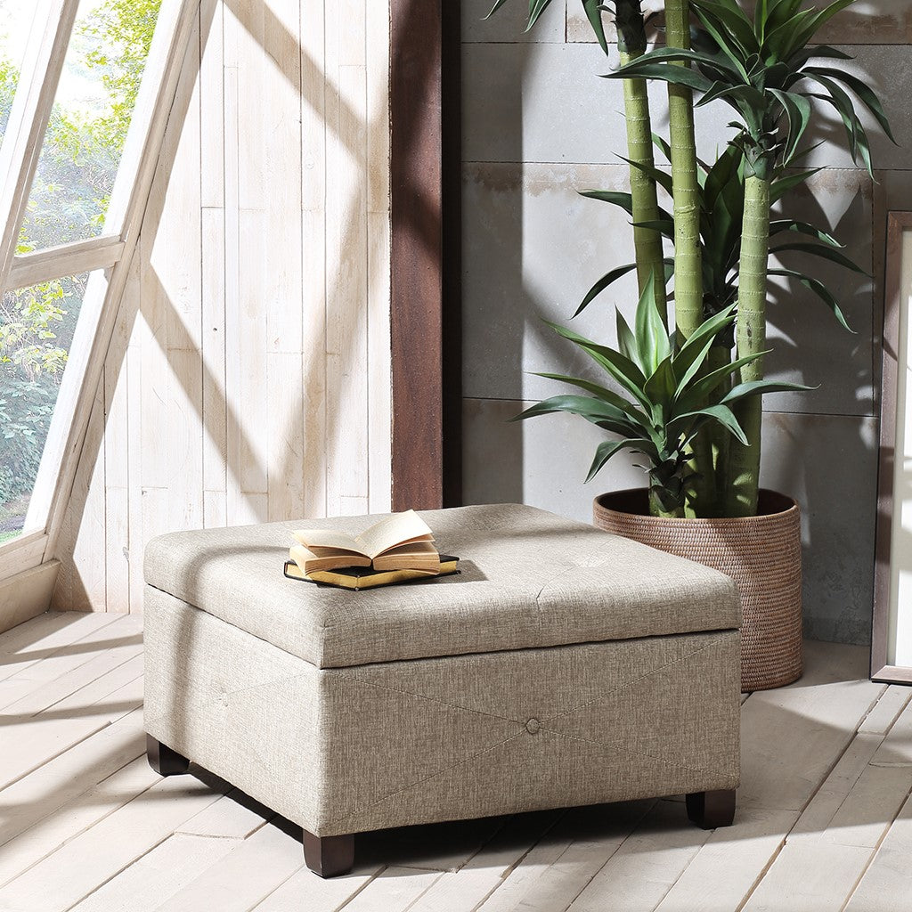 Madison Park Aspen Soft Close Storage Ottoman - Sand 