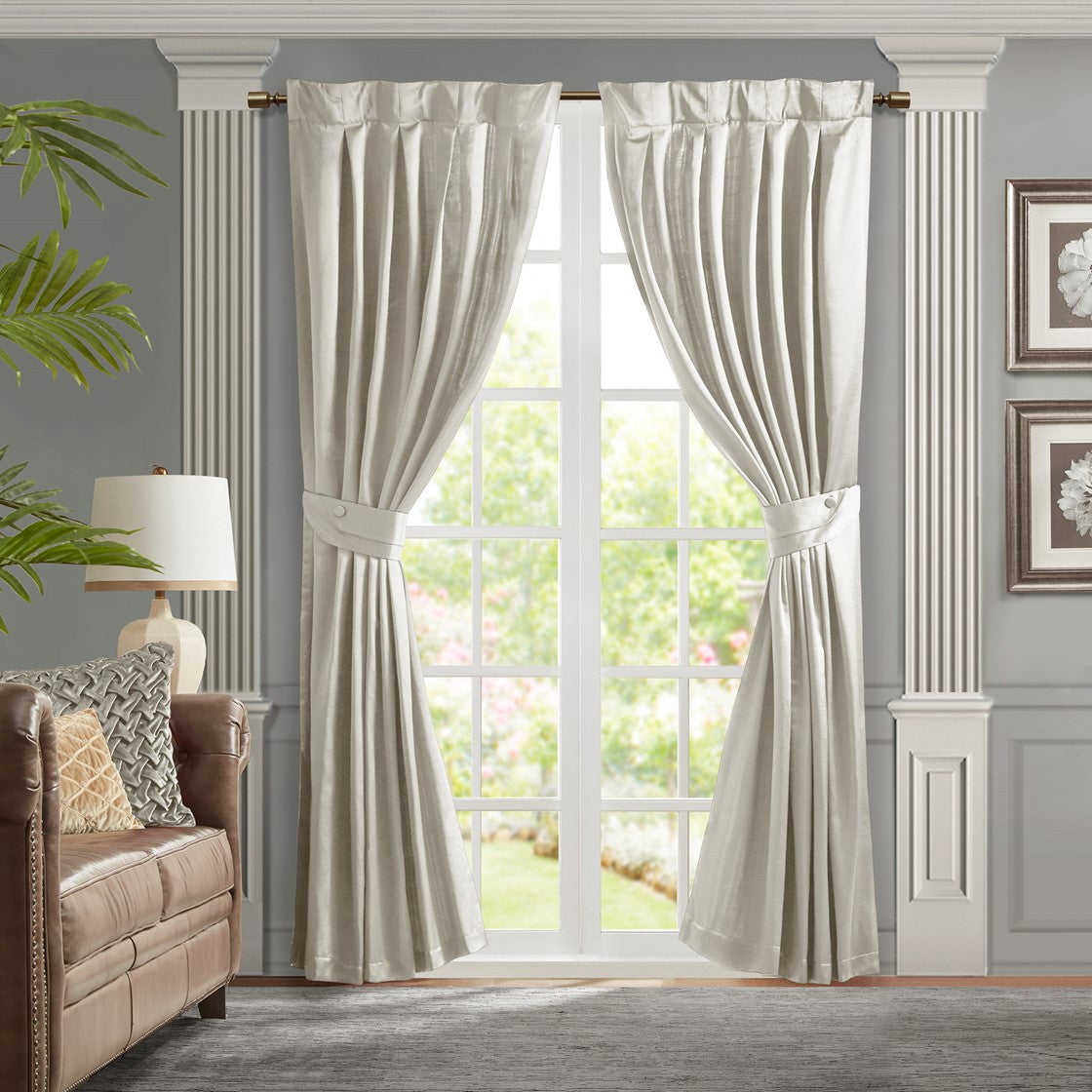 Croscill Classics Avignon Pleat Curtain Panel with Tieback (Single) - White  - 52x84" Shop Online & Save - expresshomedirectr.com