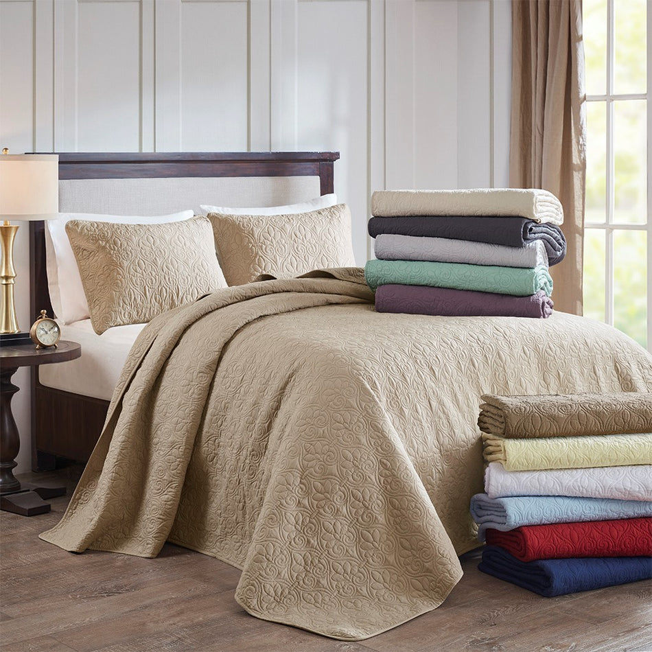 Quebec Reversible Bedspread Set - Cream - Twin Size